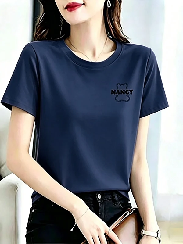 Summer New Style Short Sleeve T-Shirt Women's Fashionable Printed Breathable Polyester Fiber round Neck Casual Heart Pattern Top
Summer New Style Short Sleeve T-Shirt Women's Fashionable Printed Breathable Polyester Fiber round Neck Casual Heart Pattern Top