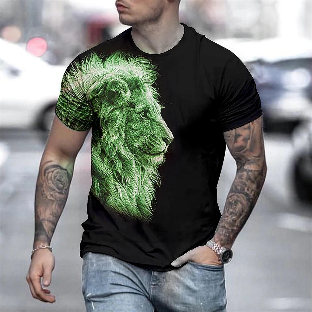 Animal King Lion 3D Print ort Sve T-irt Breathable Summer Youth Faion round Ne Casual Thin Stand Fit Tee
Animal King Lion 3D Print ort Sve T-irt Breathable Summer Youth Faion round Ne Casual Thin Stand Fit Tee