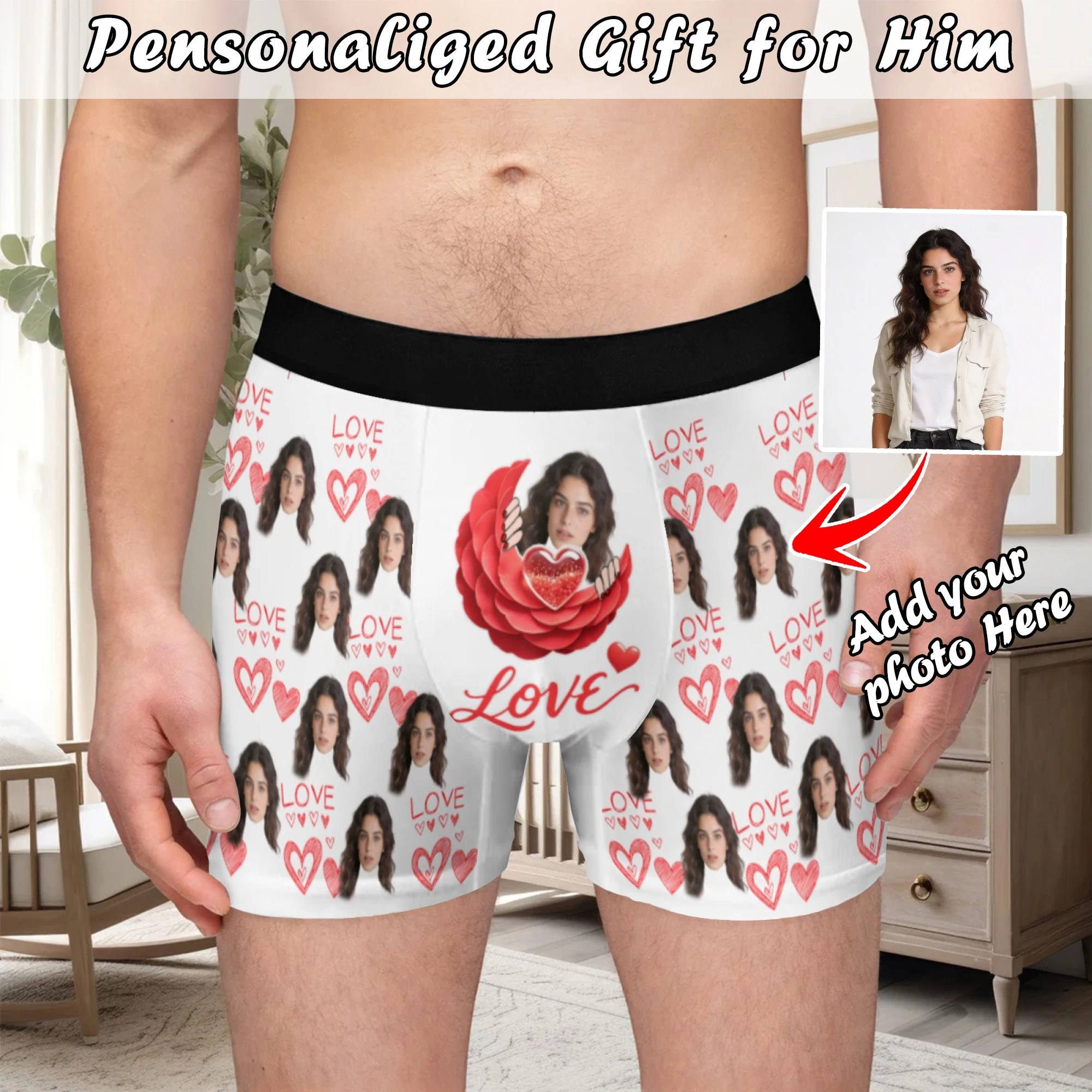 Personalized facial photo DIY customization flat underwear customization men's Valentine's Day gift for husband gift for father
Personalized facial photo DIY customization flat underwear customization men's Valentine's Day gift for husband gift for father