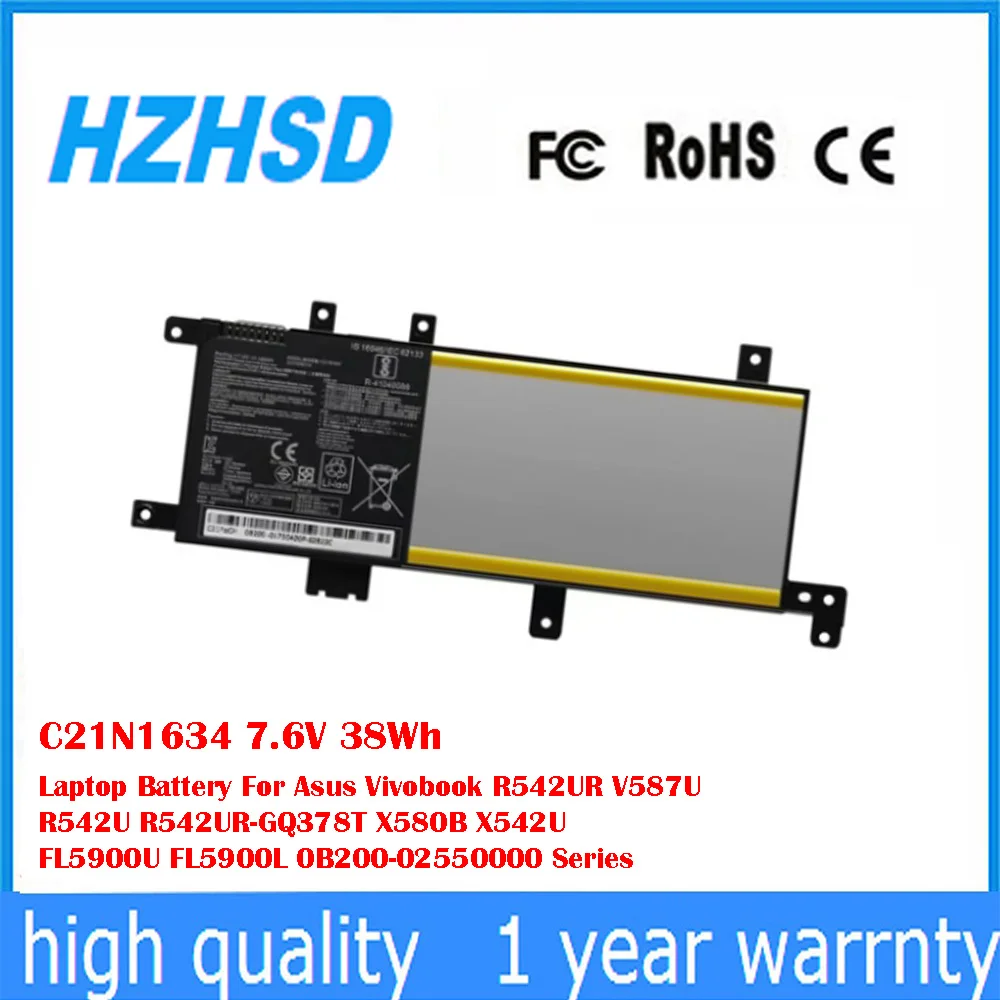 C21N1634 7,6 В 38 Втч аккумулятор для ноутбука Asus Vivobook R542UR V587U R542U R542UR-GQ378T X580B X542U FL5900U FL5900L 0B200-02550000
C21N1634 7,6 В 38 Втч аккумулятор для ноутбука Asus Vivobook R542UR V587U R542U R542UR-GQ378T X580B X542U FL5900U FL5900L 0B200-02550000