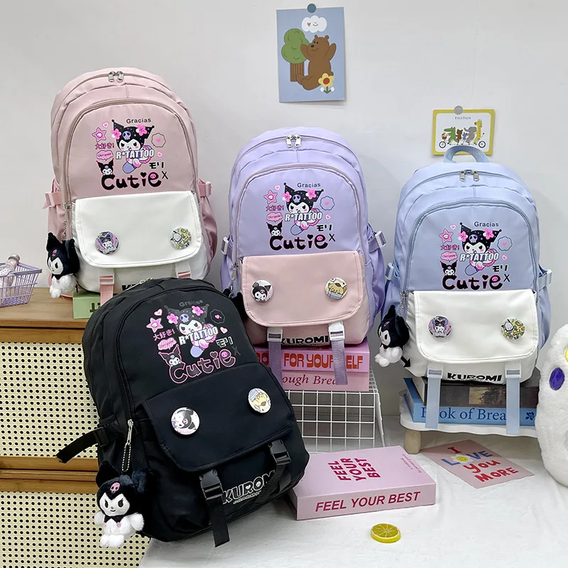 Новый вместительный рюкзак Sanrio Kuromi с принтом, универсальный студенческий рюкзак для отдыха, школьная сумка, простой универсальный рюкзак
Новый вместительный рюкзак Sanrio Kuromi с принтом, универсальный студенческий рюкзак для отдыха, школьная сумка, простой универсальный рюкзак