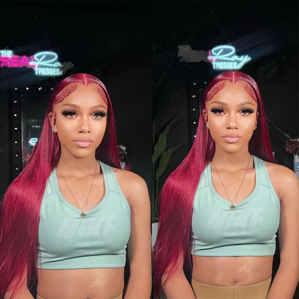 99J Burgundy Straight Hair Wig 13x4 13x6 HD Transparent Lace Frontal Wig 100% Human Hair 4x4 5x5 Glueless Lace Closure Wig
99J Burgundy Straight Hair Wig 13x4 13x6 HD Transparent Lace Frontal Wig 100% Human Hair 4x4 5x5 Glueless Lace Closure Wig