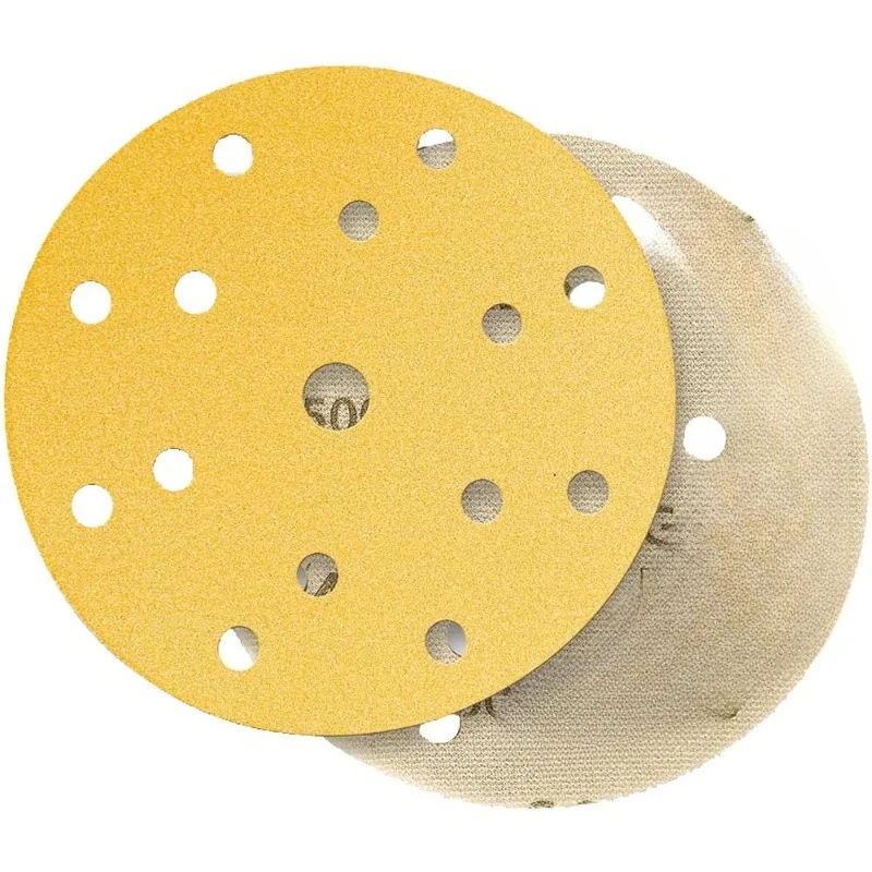 Sanding Disc 6inch 80 Grit Dry Golden Sanding Discs with 15 Holes Hook Loop Round Sandpaper Disc for Automotive
Sanding Disc 6inch 80 Grit Dry Golden Sanding Discs with 15 Holes Hook Loop Round Sandpaper Disc for Automotive