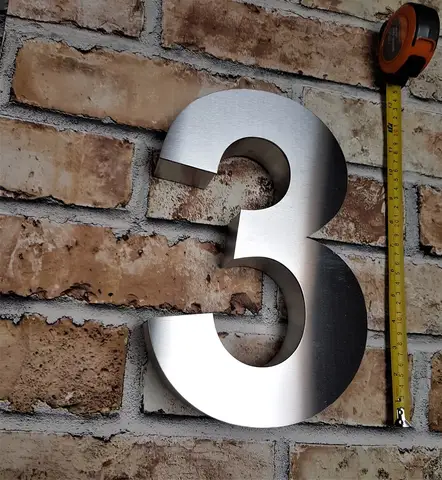 Laser Cutting Metal Letter, Affordable Silver Office Sign, Logo Sign with 3D Design, House Letter, Number Sign, Apartment Sign
