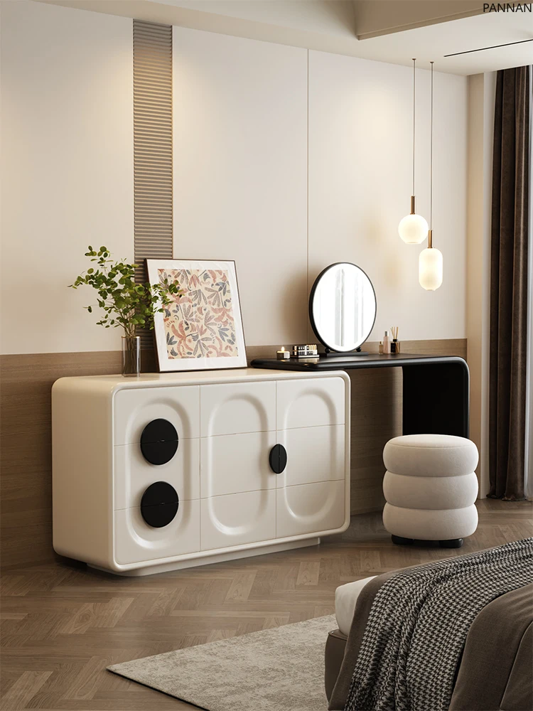 Modern light luxury bedroom simple solid wood cream style makeup table dresser chest integrated
Modern light luxury bedroom simple solid wood cream style makeup table dresser chest integrated