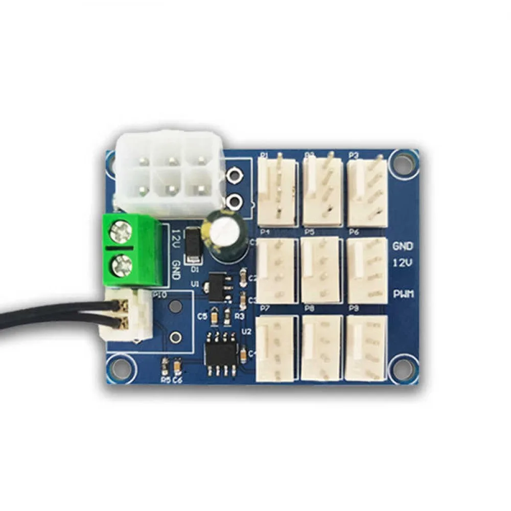DC12V 9-Way PWM Speed Controller Board Multi-channel Speed Governor NTC Temperature Control Speed Moudle for PC CPU Cooler Fan
DC12V 9-Way PWM Speed Controller Board Multi-channel Speed Governor NTC Temperature Control Speed Moudle for PC CPU Cooler Fan