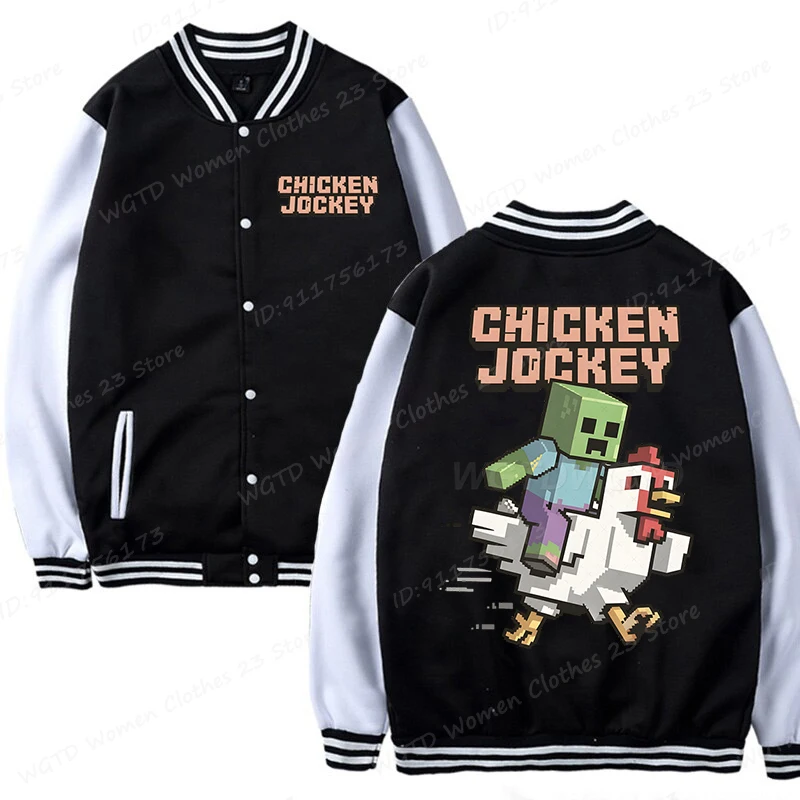 Funny Chicken Jockey Graphic Print Baseball Jacket Long Sleeve Uniform Coats Tops Funny Game Baseball Jacket For Boys Girls
Funny Chicken Jockey Graphic Print Baseball Jacket Long Sleeve Uniform Coats Tops Funny Game Baseball Jacket For Boys Girls