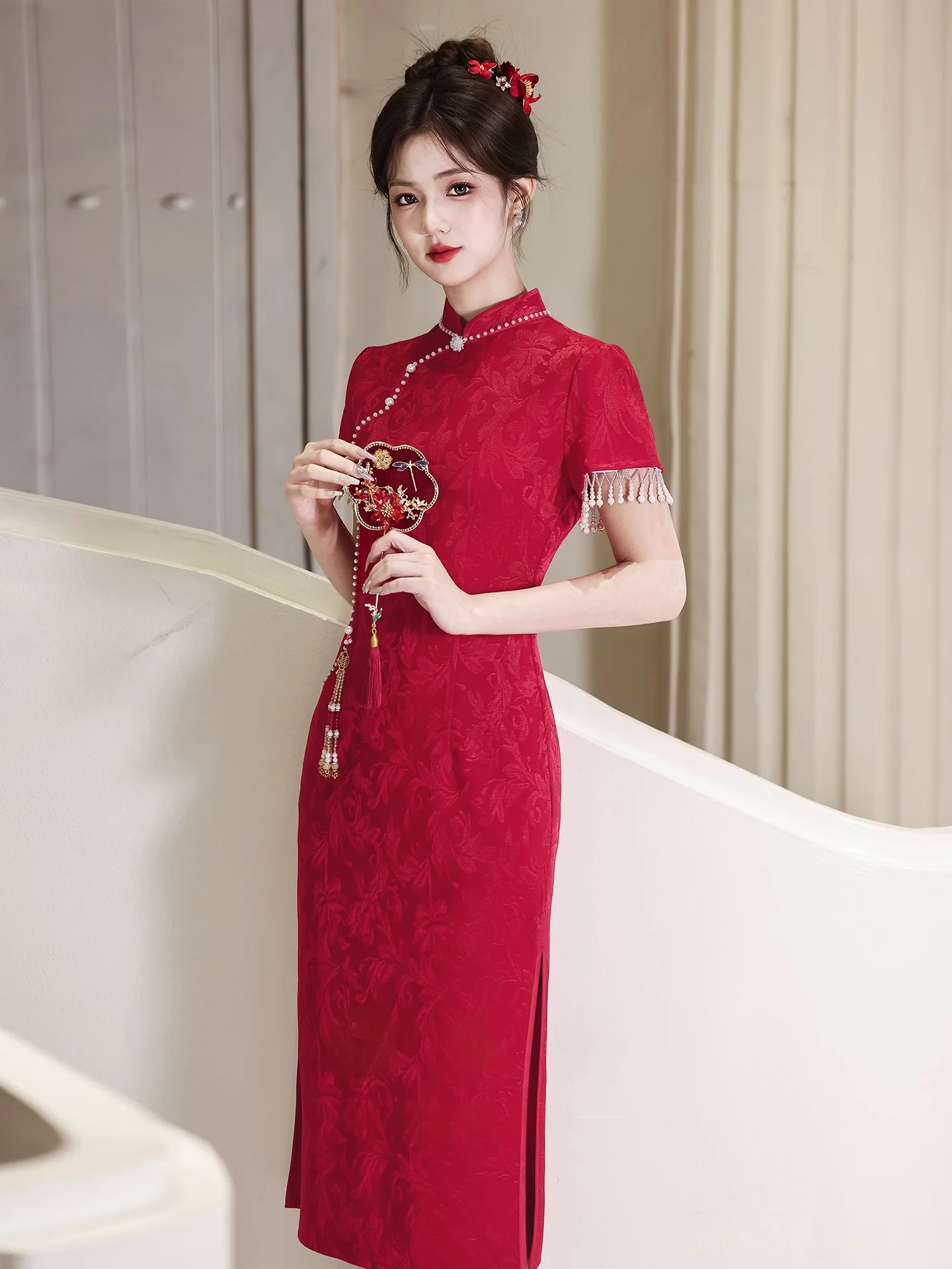 Red Engagement Ceremony Dress Chinese Style Wedding Dress for Bride Return Home Dinner after Marriage Formal Wear
Red Engagement Ceremony Dress Chinese Style Wedding Dress for Bride Return Home Dinner after Marriage Formal Wear