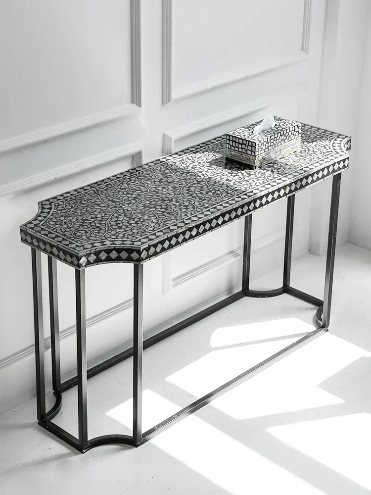 Luxury retro small narrow table, handmade shell entrance table, entrance living room entrance table
Luxury retro small narrow table, handmade shell entrance table, entrance living room entrance table