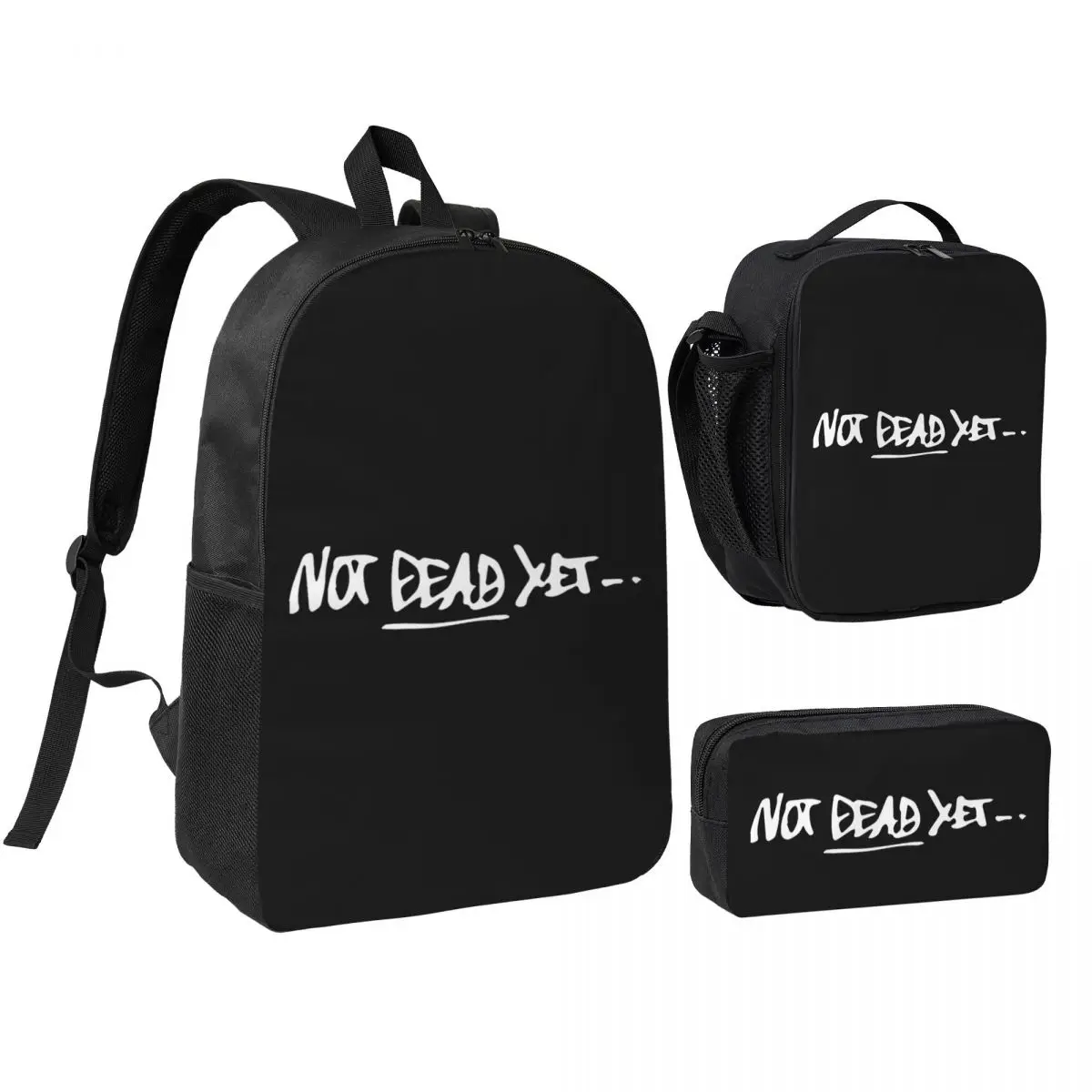 Not Dead Yet Backpack Student BookBag School Bag Shoulder Bags 3ps Insulated Lunch Bag Pencil Case
Not Dead Yet Backpack Student BookBag School Bag Shoulder Bags 3ps Insulated Lunch Bag Pencil Case