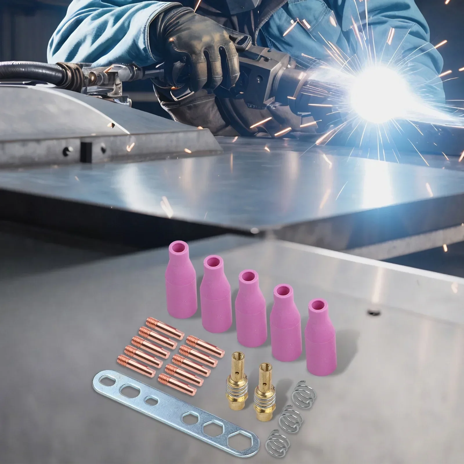 Welding Equipment Kit with Essential Components Including Contact Tips Compatible with the For 15AK For MIG Torch Series
Welding Equipment Kit with Essential Components Including Contact Tips Compatible with the For 15AK For MIG Torch Series