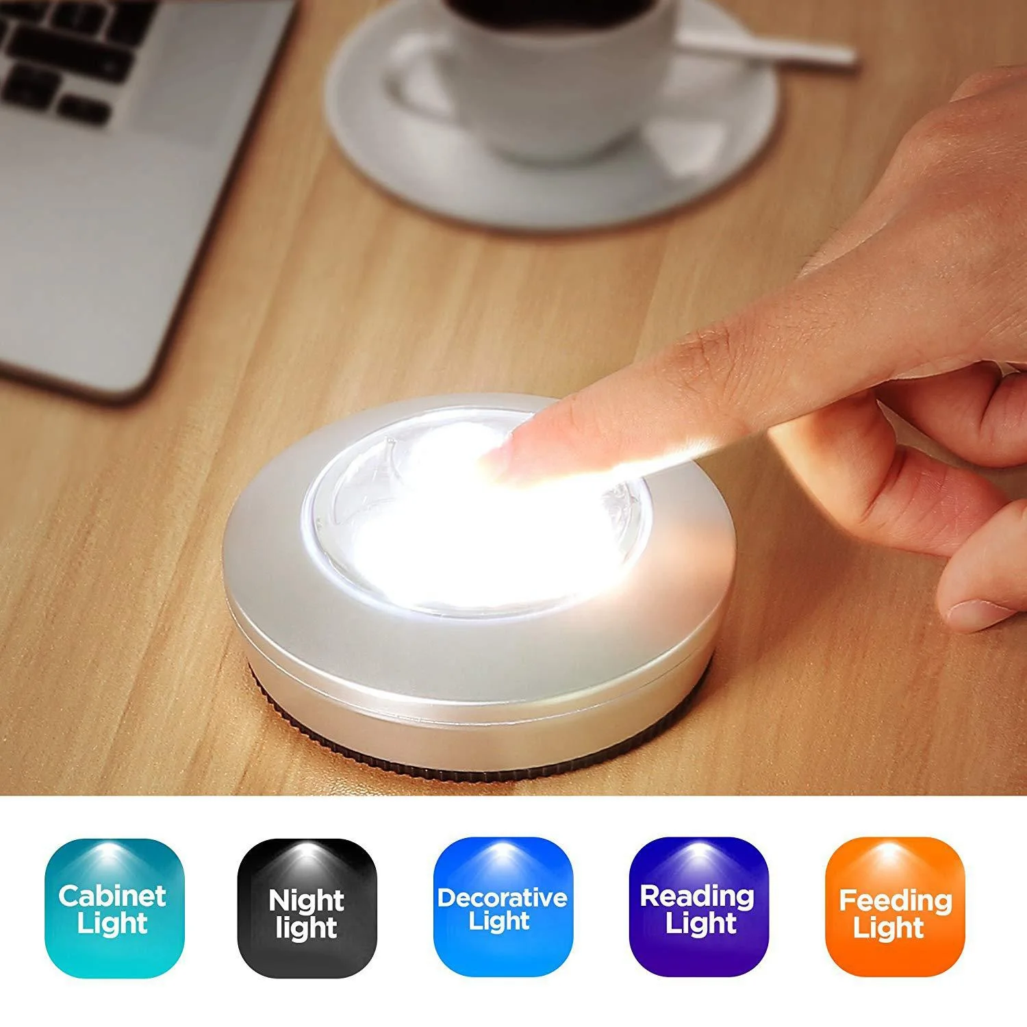 5 Pack LED Battery-Powered Wireless Night Tap Press Lamp Stick-On Push Safe Lights For Hallway Kitchen Bedroom Bathroom Closets
5 Pack LED Battery-Powered Wireless Night Tap Press Lamp Stick-On Push Safe Lights For Hallway Kitchen Bedroom Bathroom Closets