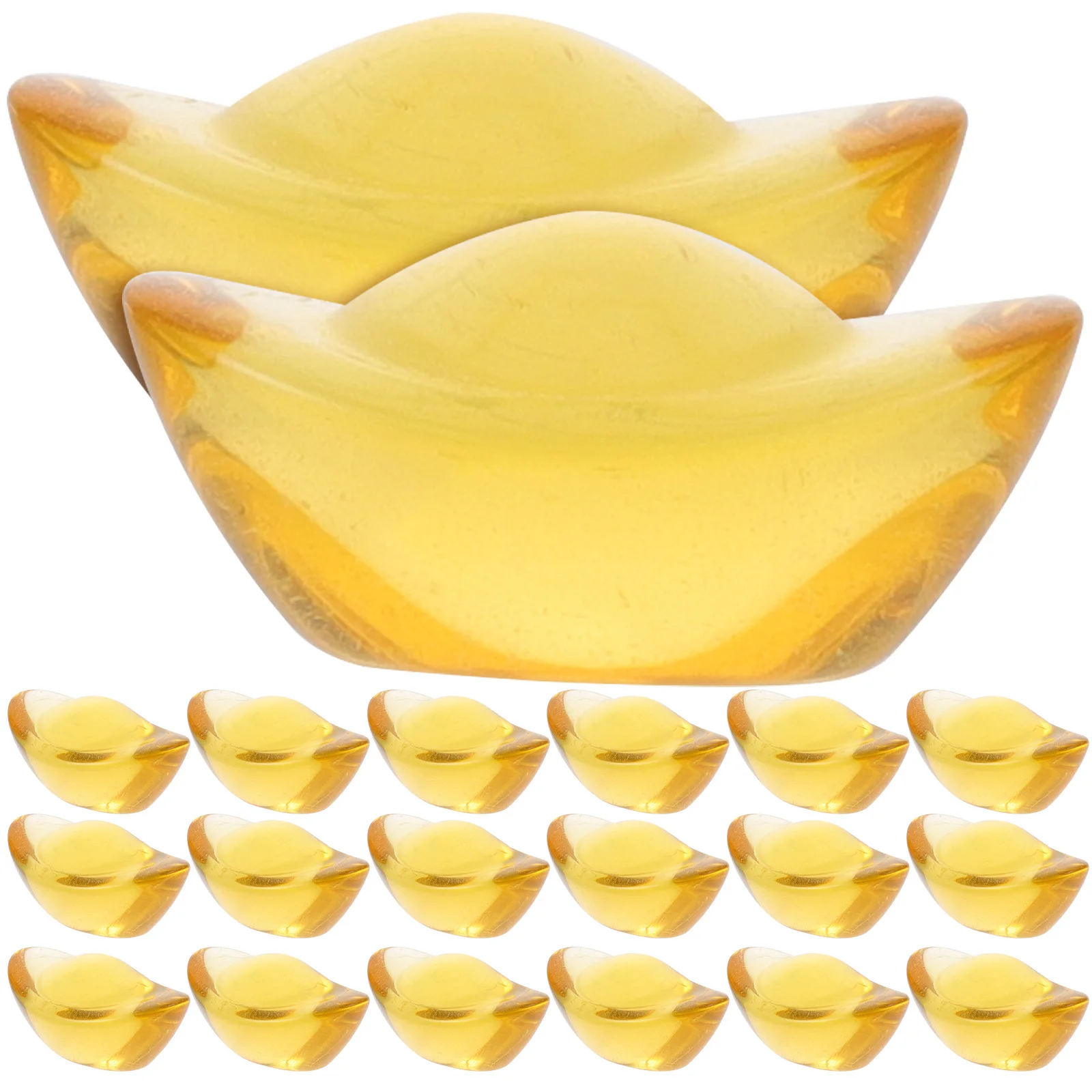 20Pcs Chinese Style Glass Ingot Decor Miniature Golden Craft for Tabletop Home Decor Wealth Symbol Exquisite Scene
20Pcs Chinese Style Glass Ingot Decor Miniature Golden Craft for Tabletop Home Decor Wealth Symbol Exquisite Scene