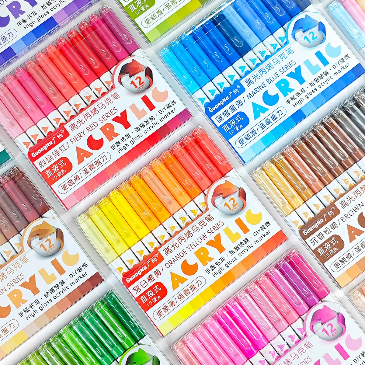 12 Colors Acrylic Markers Pen Set Paint Art Marker Soft Tip Pen for Children Stone Paint Ceramic Glass Wood Fabric Painting
12 Colors Acrylic Markers Pen Set Paint Art Marker Soft Tip Pen for Children Stone Paint Ceramic Glass Wood Fabric Painting