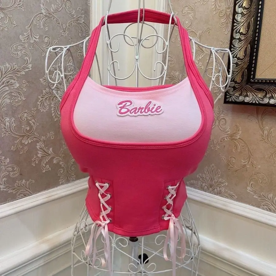 King Size Women's Sweetheart Sport Barbie Embroidery Lace-up Slim Slim Slim Strap Chest Pad Halterneck Top Camisole
King Size Women's Sweetheart Sport Barbie Embroidery Lace-up Slim Slim Slim Strap Chest Pad Halterneck Top Camisole