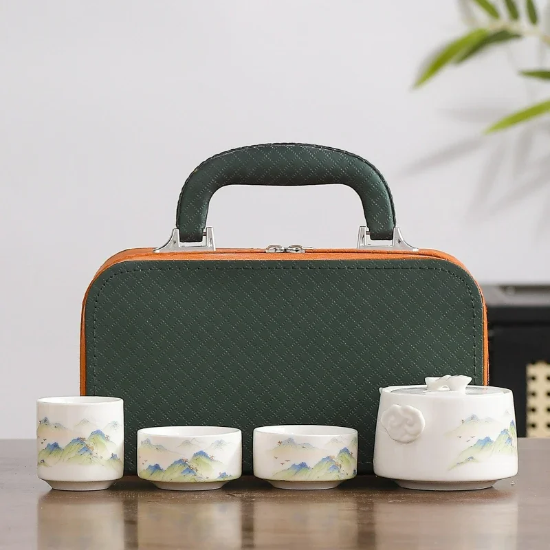 Chinese Style Portable Travel Ceramic Tea Set Outdoor Camping Dry Brew Tea Table Kung Fu Teapot Teacup Portable Bag Gift Box
Chinese Style Portable Travel Ceramic Tea Set Outdoor Camping Dry Brew Tea Table Kung Fu Teapot Teacup Portable Bag Gift Box