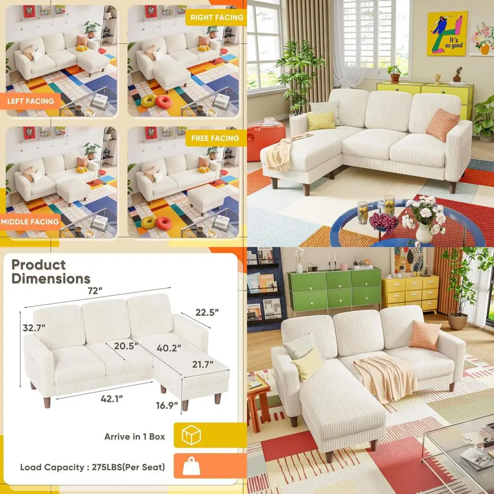 Кремовый вельветовый комплект для гостиной с передвижным пуфом, откидным шезлонгом и боковыми карманами для небольших помещений
Кремовый вельветовый комплект для гостиной с передвижным пуфом, откидным шезлонгом и боковыми карманами для небольших помещений