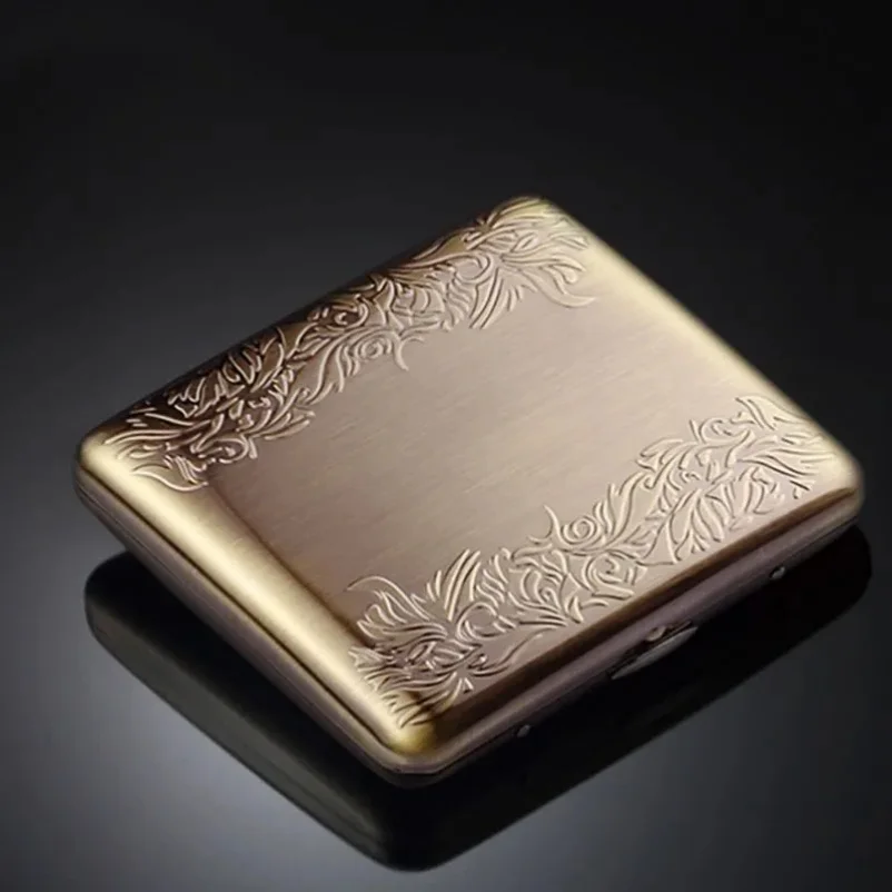 20 Cigarette Case Bronze Brushed Metal Holder - Ultra Thin Retro Pocket Ashtray & Cigar Clip, Smoking Accessories for Men
20 Cigarette Case Bronze Brushed Metal Holder - Ultra Thin Retro Pocket Ashtray & Cigar Clip, Smoking Accessories for Men