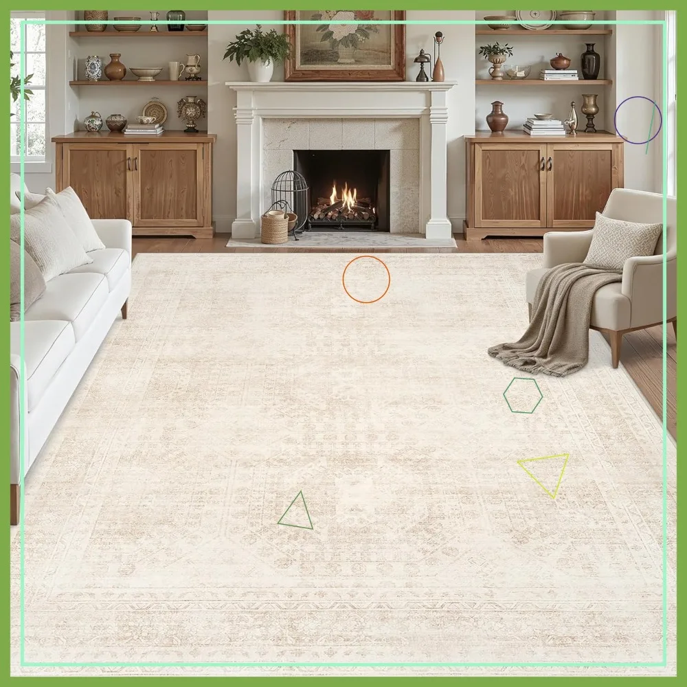 8x10 Washable Vintage Boho Area Rug for Living Room, Soft Low-Pile Carpet for Bedroom, Beige
8x10 Washable Vintage Boho Area Rug for Living Room, Soft Low-Pile Carpet for Bedroom, Beige