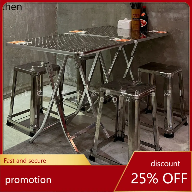 ZML Stainless Steel Dining Table and Chair Set Outdoor Waterproof Folding Table Small Round Table Storage Chair
ZML Stainless Steel Dining Table and Chair Set Outdoor Waterproof Folding Table Small Round Table Storage Chair