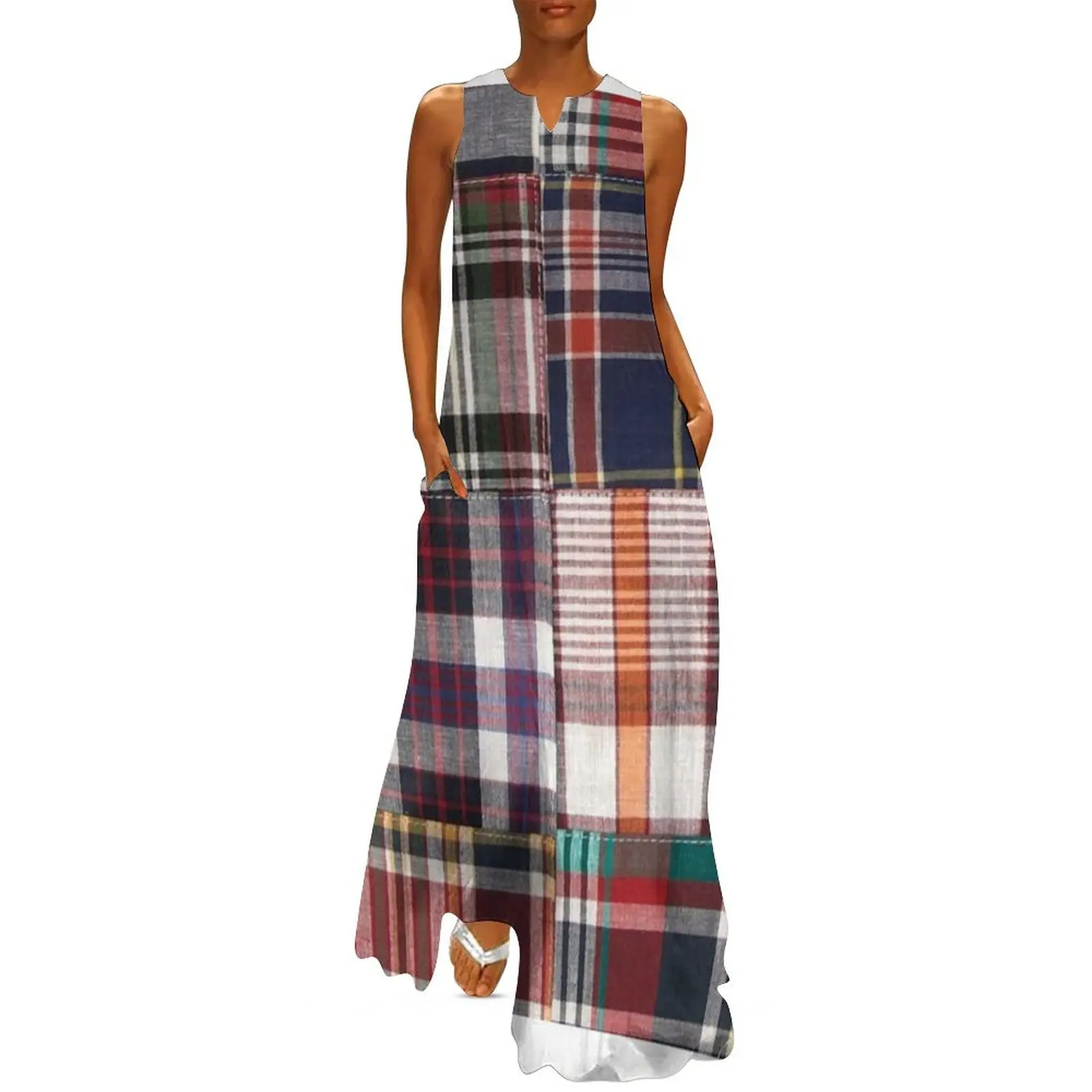 Madras ,Preppy Patchwork Madras Long Dress Women's summer long dress elegant evening dresses for women 2025
Madras ,Preppy Patchwork Madras Long Dress Women's summer long dress elegant evening dresses for women 2025