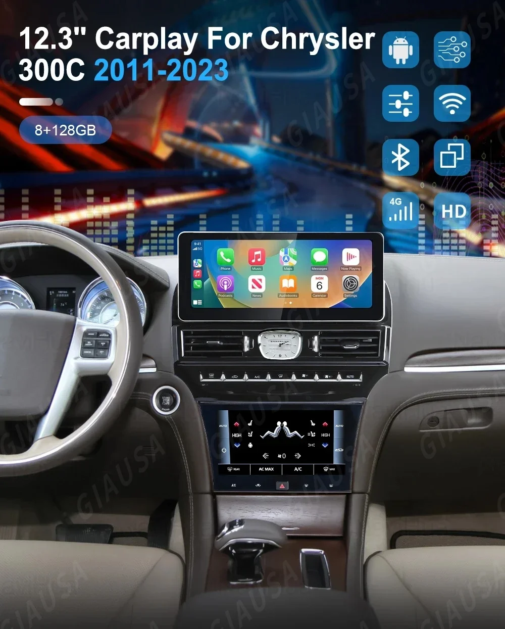 12,3 + 9,66-дюймовый сенсорный экран Android 14, беспроводной CarPlay, автоматический головное устройство для Chrysler 300C 2011-2015, автомобильный GPS Navi, радионавигация
12,3 + 9,66-дюймовый сенсорный экран Android 14, беспроводной CarPlay, автоматический головное устройство для Chrysler 300C 2011-2015, автомобильный GPS Navi, радионавигация