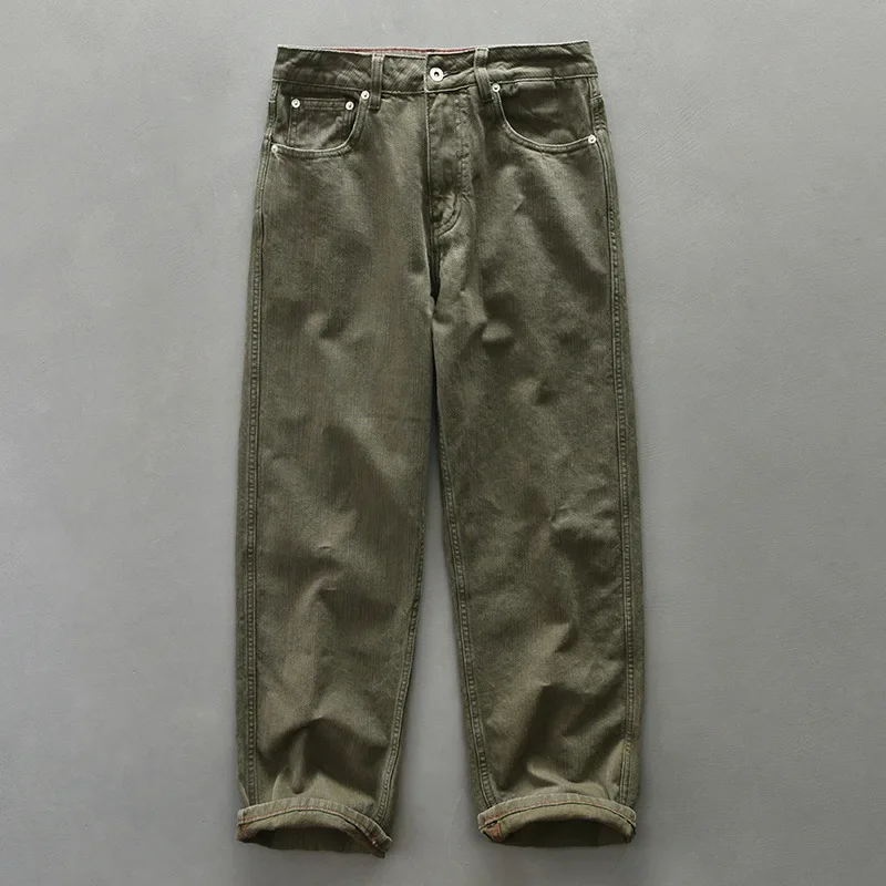 Street Style Vintage Green Jeans Men Korean New Men's Jeans Four Seasons Casual Pure Cotton Denim Pants Man Daily Straight Jeans
Street Style Vintage Green Jeans Men Korean New Men's Jeans Four Seasons Casual Pure Cotton Denim Pants Man Daily Straight Jeans
