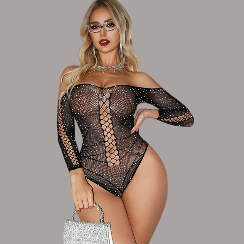 Shiny Rhinestones Sexy Lingerie Set Mesh See Through Exotic Bodysuits Women's Underwear Costume Spider Print Valentine Nightwear
Shiny Rhinestones Sexy Lingerie Set Mesh See Through Exotic Bodysuits Women's Underwear Costume Spider Print Valentine Nightwear