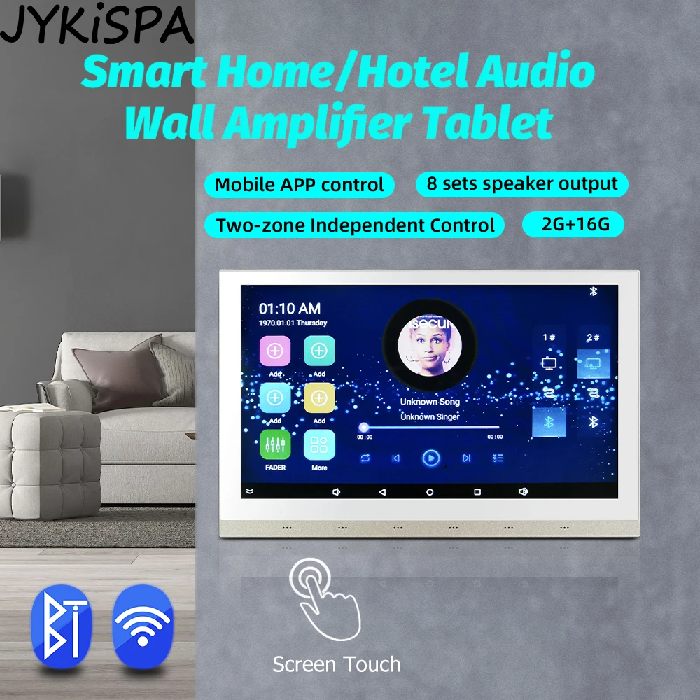 Smart Bluetooth WiFi Amplifier Touch Screen 8*25W Android Music Panel In-wall Amplifiers Background Music System for Residential
Smart Bluetooth WiFi Amplifier Touch Screen 8*25W Android Music Panel In-wall Amplifiers Background Music System for Residential