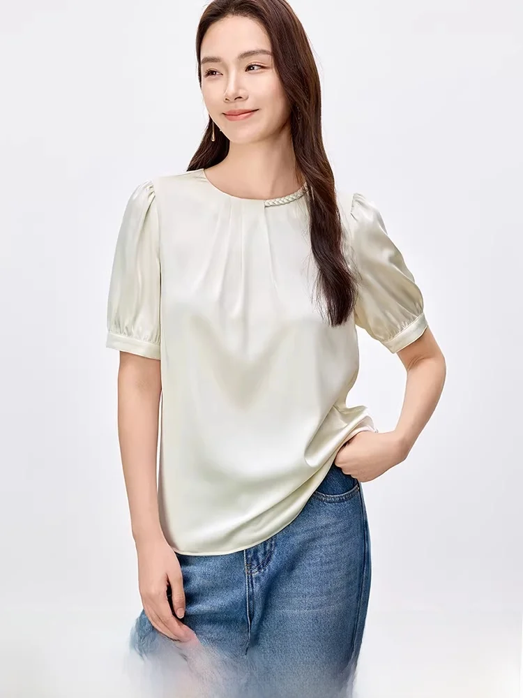Pure Color Bubble Sleeve Design Women's Summer 2026 New Knitted round Neck Slim Short Sleeve Top Polyester Fiber Girl's Style
Pure Color Bubble Sleeve Design Women's Summer 2026 New Knitted round Neck Slim Short Sleeve Top Polyester Fiber Girl's Style