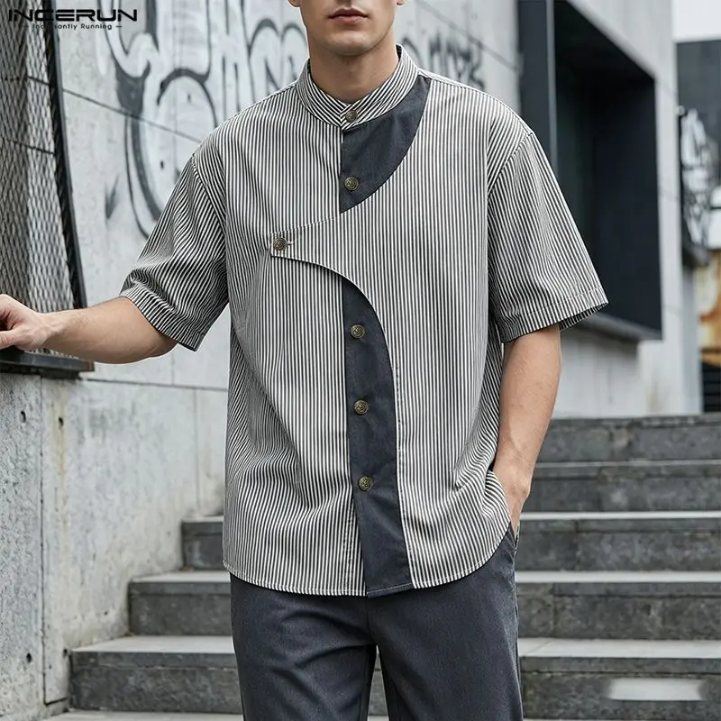 INCERUN Men's Shirts Striped Patchwork Stand Collar Short Sleeve Men Clothes Summer Streetwear Loose 2026 Fashion Casual Tops
INCERUN Men's Shirts Striped Patchwork Stand Collar Short Sleeve Men Clothes Summer Streetwear Loose 2026 Fashion Casual Tops