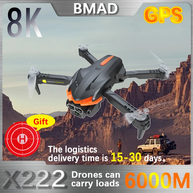 BMAD New X222 RC Drone Original 5G Professional 8K HD Aerial Photography Dual-Camera Omnidirectional Obstacle Avoidance Toy Gift
BMAD New X222 RC Drone Original 5G Professional 8K HD Aerial Photography Dual-Camera Omnidirectional Obstacle Avoidance Toy Gift