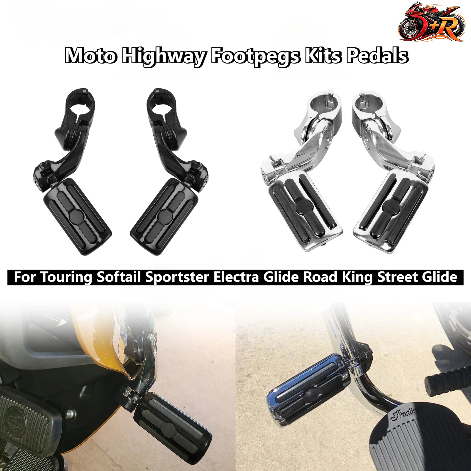 New Moto Highway Footpegs Kits Pedals For Touring Softail Sportster Electra Glide Road King Street Glide Engine Guard Footrest
New Moto Highway Footpegs Kits Pedals For Touring Softail Sportster Electra Glide Road King Street Glide Engine Guard Footrest