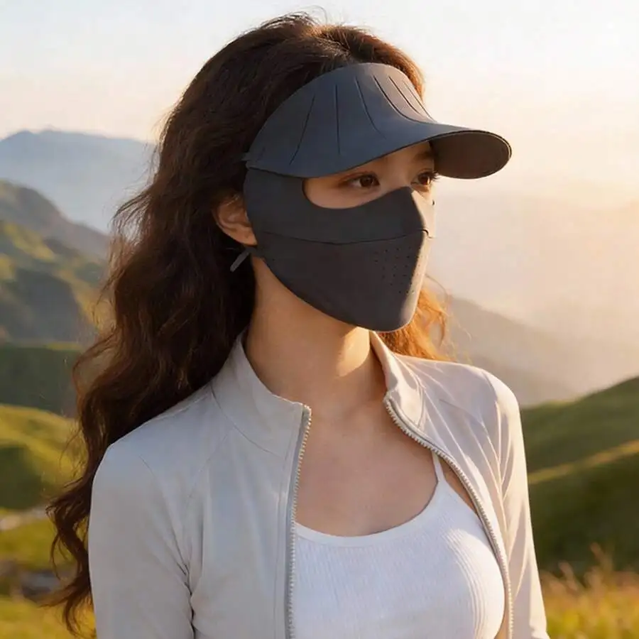 Sun Protection Visor Hat With Integrated Face Mask For Women Breathable Outdoor Cycling Hiking
Sun Protection Visor Hat With Integrated Face Mask For Women Breathable Outdoor Cycling Hiking