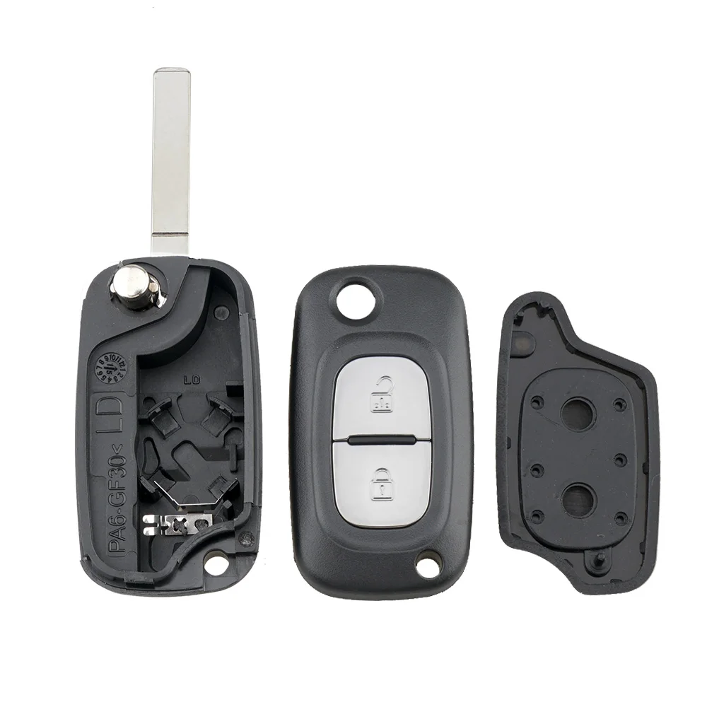 2 Buttons Car Key Fob Case Shell Replacement Flip Folding Remote Cover Fit for Kangoo /Renault Fluence Clio Megane Modus