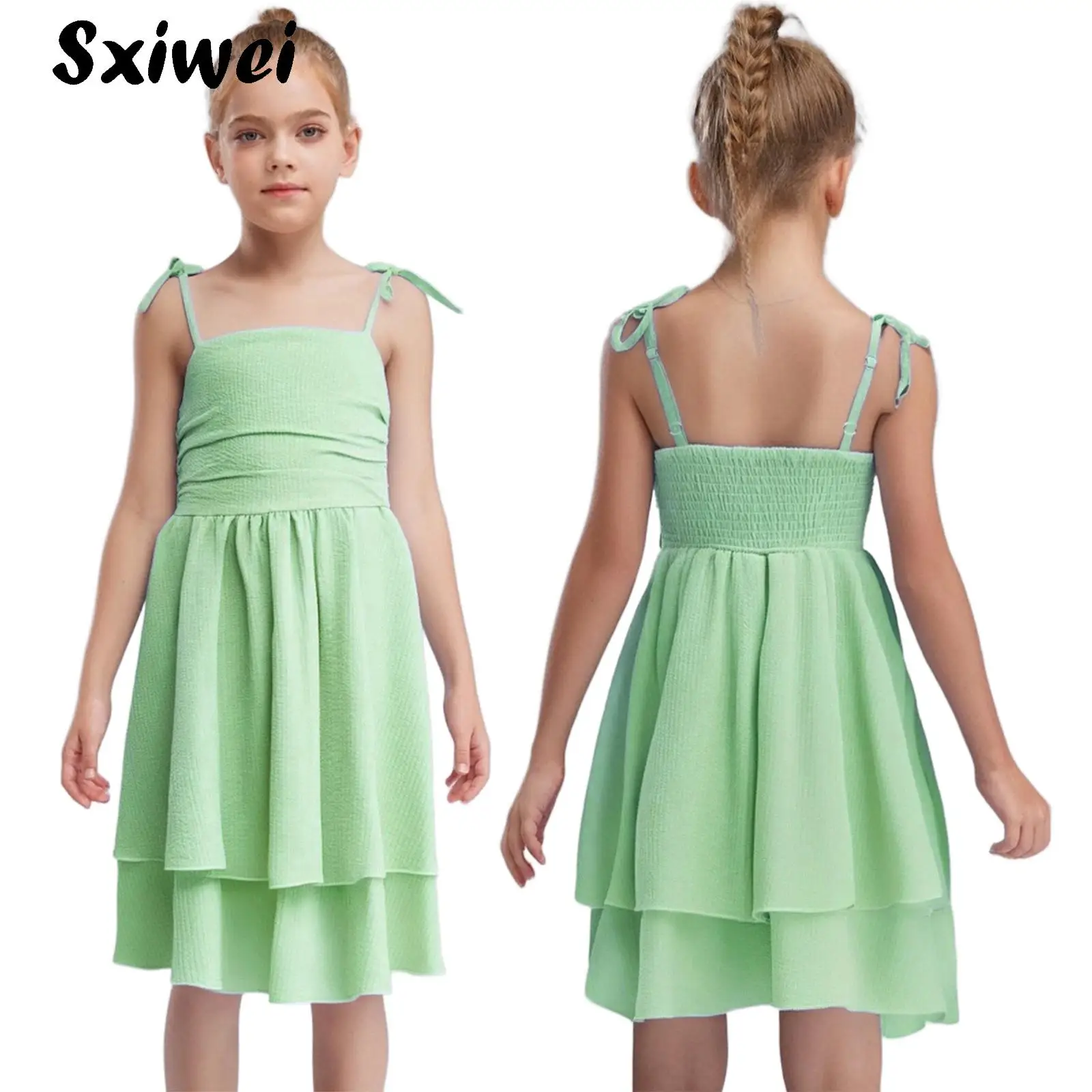 Baby Girl Summer Beach Dress Girls Flowy Ruffled Hem/Puff Bubble Dress Ruched Teen Adjustable Spaghetti Strap Mini Dress 2025
Baby Girl Summer Beach Dress Girls Flowy Ruffled Hem/Puff Bubble Dress Ruched Teen Adjustable Spaghetti Strap Mini Dress 2025