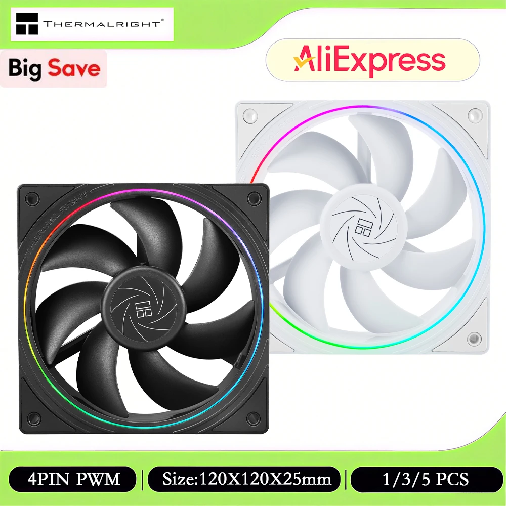 Thermalright TL-S12 1/3/5 PCS Computer Case Fan, 120mm CPU Fan, ARGB 4-Pin PWM Smart Control + 5V 3Pin ARGB Up To 1500 RPM
Thermalright TL-S12 1/3/5 PCS Computer Case Fan, 120mm CPU Fan, ARGB 4-Pin PWM Smart Control + 5V 3Pin ARGB Up To 1500 RPM