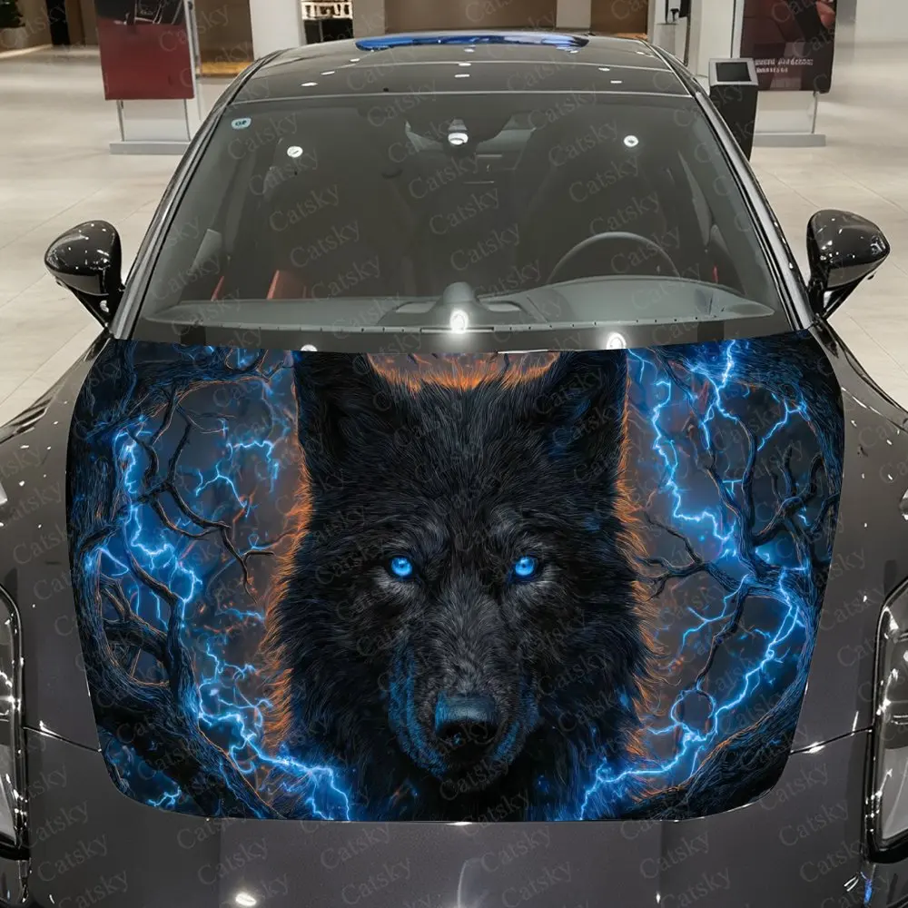Blue-Eyed Black Wolf Car Vinyl Wrap, PVC Material Waterproof Car Hood Sticker, Self-Adhesive Scratch-Resistant Stickers for Engi
Blue-Eyed Black Wolf Car Vinyl Wrap, PVC Material Waterproof Car Hood Sticker, Self-Adhesive Scratch-Resistant Stickers for Engi