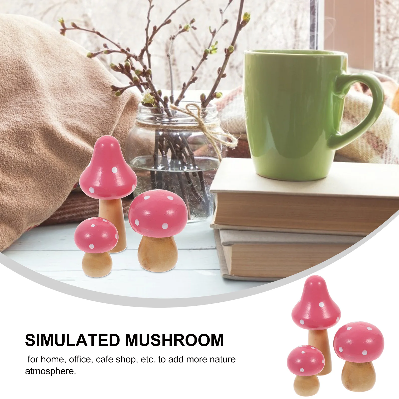 3 pcs Mini Wooden Ornament Colorful Simulated Mushroom Desktop Garden Decoration Durable Small Mushroom Sculpture for Home
3 pcs Mini Wooden Ornament Colorful Simulated Mushroom Desktop Garden Decoration Durable Small Mushroom Sculpture for Home