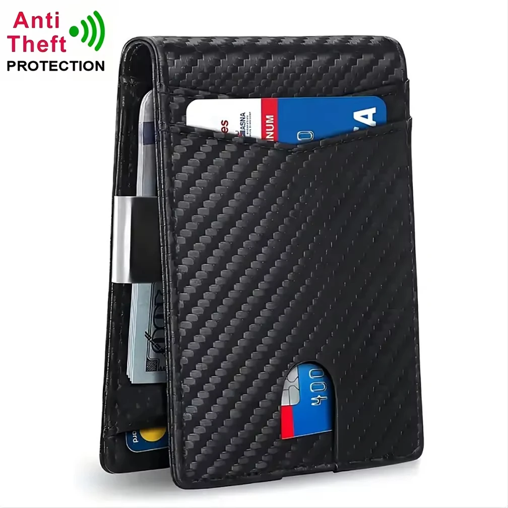 Men's Minimalist Ultra-Thin RFID Blocking Bifold Wallet with ID Window And Money Clip - Microfiber Credit Card Holder Purse
Men's Minimalist Ultra-Thin RFID Blocking Bifold Wallet with ID Window And Money Clip - Microfiber Credit Card Holder Purse