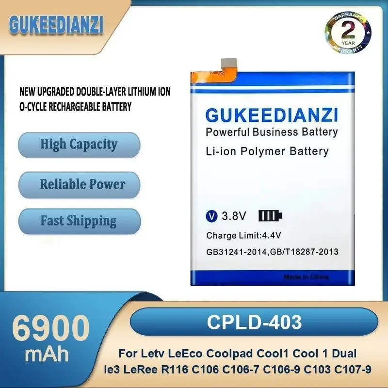 CPLD-403 6900mAh Mobile Phone Battery For Letv LeEco Coolpad Cool1 Cool 1 Dual le3 LeRee R116 C106 C106-7 C106-9 C103 C107-9
CPLD-403 6900mAh Mobile Phone Battery For Letv LeEco Coolpad Cool1 Cool 1 Dual le3 LeRee R116 C106 C106-7 C106-9 C103 C107-9