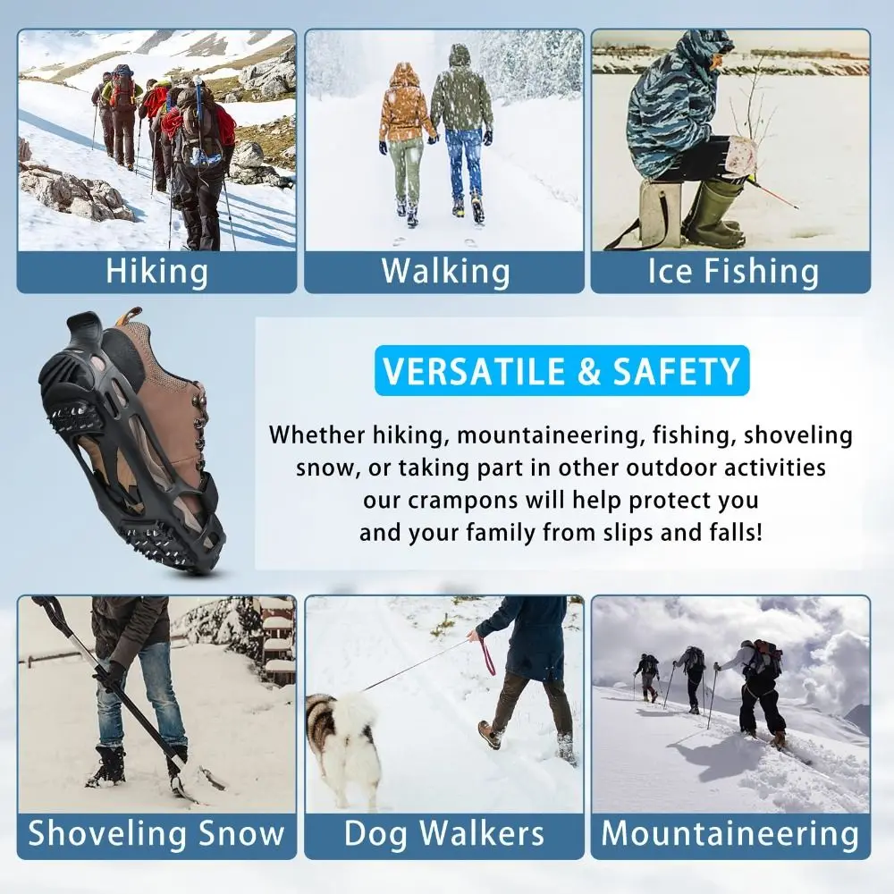 New 24 Studs Ice Snow Traction Cleats Stretch Rubber Non-slip Crampons Wear-resistant Ice Snow Shoes Spikes Walking on Snow
New 24 Studs Ice Snow Traction Cleats Stretch Rubber Non-slip Crampons Wear-resistant Ice Snow Shoes Spikes Walking on Snow