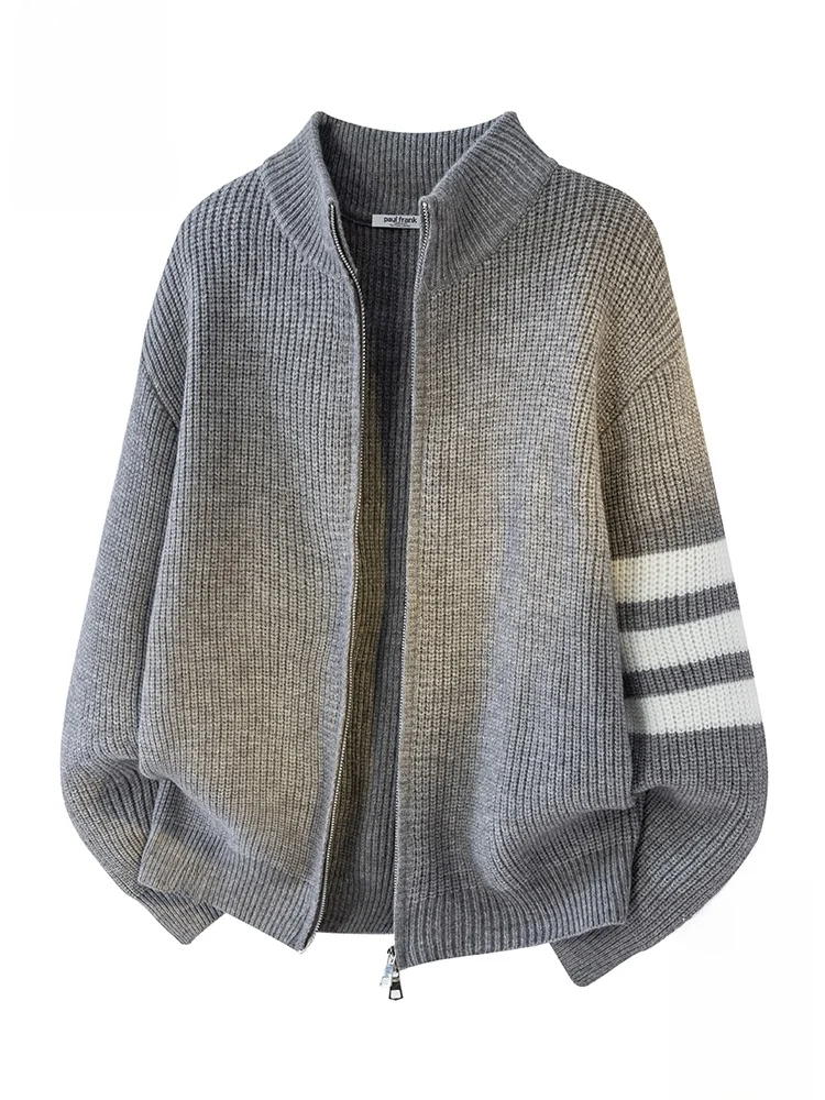 PaulFrank Loose Knitted Casual Sweater Men's Autumn Stripe Warm Stand Collar Long Sve Faionable Polyester Blend Coat
PaulFrank Loose Knitted Casual Sweater Men's Autumn Stripe Warm Stand Collar Long Sve Faionable Polyester Blend Coat
