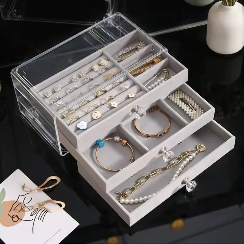 Three Drawer Accessory Jewelry Organizer Storage Storage Box Containers Velvet Material Jewelrys Organizer Jewelry Organizer Box
Three Drawer Accessory Jewelry Organizer Storage Storage Box Containers Velvet Material Jewelrys Organizer Jewelry Organizer Box