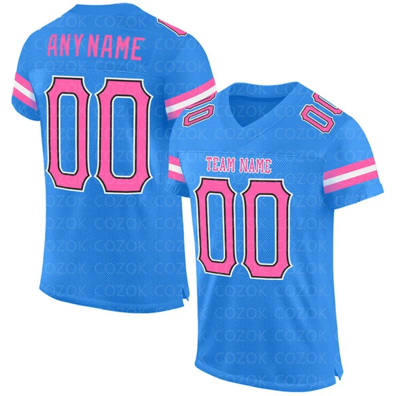 Blue Pink Color series Customized Football Jersey for Men Football Short Sleeves Athletic Tee Shirts
Blue Pink Color series Customized Football Jersey for Men Football Short Sleeves Athletic Tee Shirts