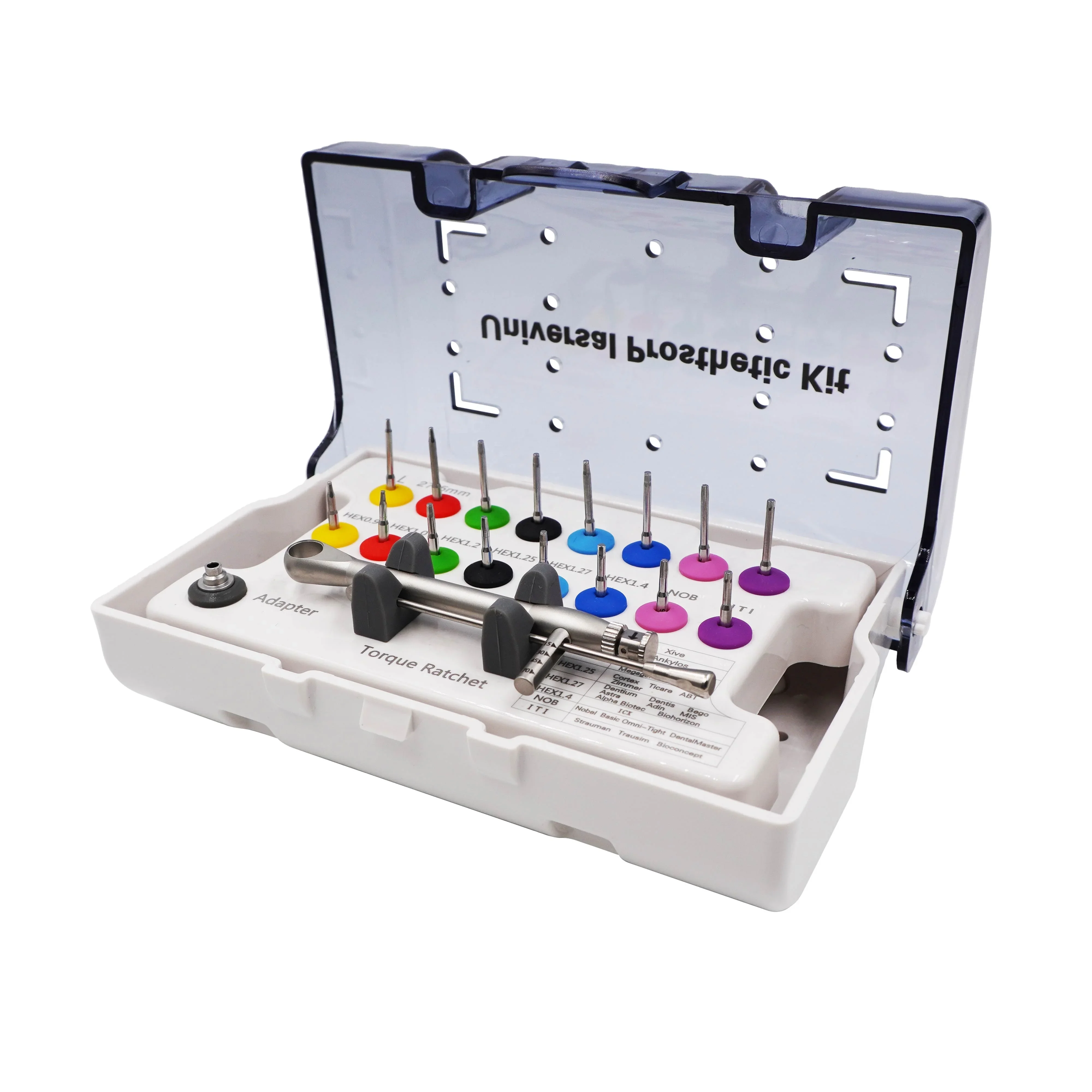 16 Pcs Drivers den tal Universal im plant Prosthetic Kit Screw Drivers Torque Wrench with Instrument Kit
16 Pcs Drivers den tal Universal im plant Prosthetic Kit Screw Drivers Torque Wrench with Instrument Kit