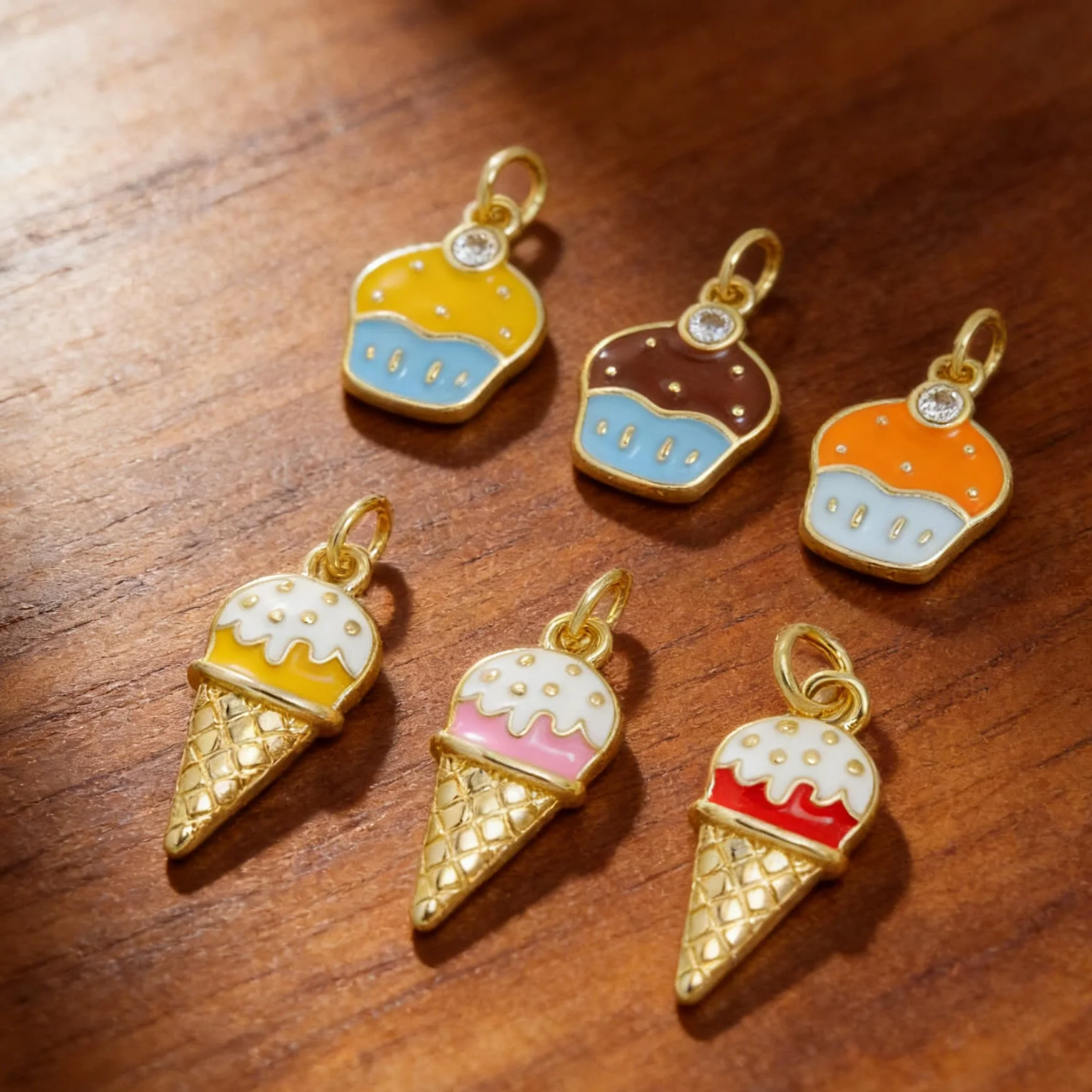 5Pcs Pendants Brass Zirconia Colorful Enamel Dessert Cupcake Ice Cream Charms for DIY Jewelry Necklace Bracelet Making Supplies
5Pcs Pendants Brass Zirconia Colorful Enamel Dessert Cupcake Ice Cream Charms for DIY Jewelry Necklace Bracelet Making Supplies