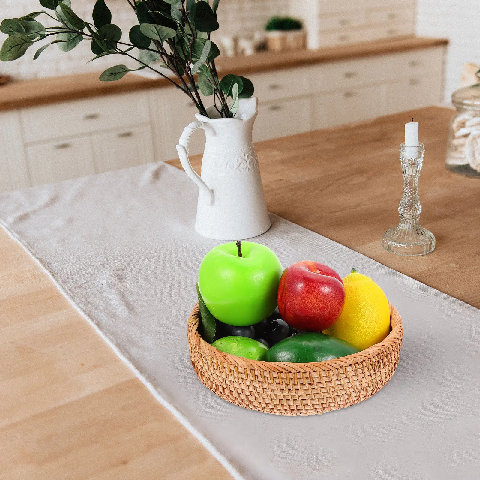 1Pcs Rattan Storage Basket Open Design for Desktop Entryway Hallway Dresser Food Holder Rattan Basket Bread Organizer 
1Pcs Rattan Storage Basket Open Design for Desktop Entryway Hallway Dresser Food Holder Rattan Basket Bread Organizer