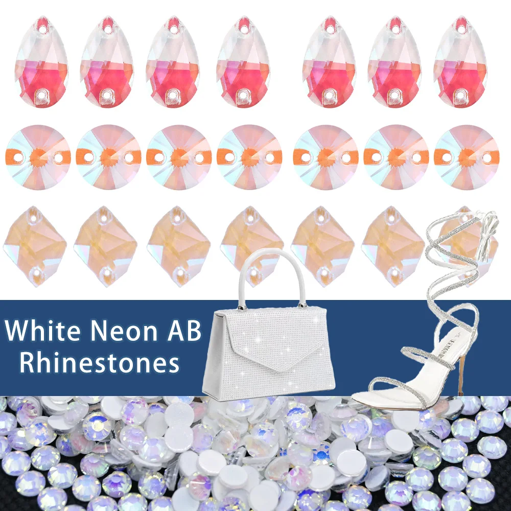 All Shape White Neon AB Sew On Rhinestones Glitter Glass Flatback Sewing Crystal Strass стразы for Clothes Decoration
All Shape White Neon AB Sew On Rhinestones Glitter Glass Flatback Sewing Crystal Strass стразы for Clothes Decoration