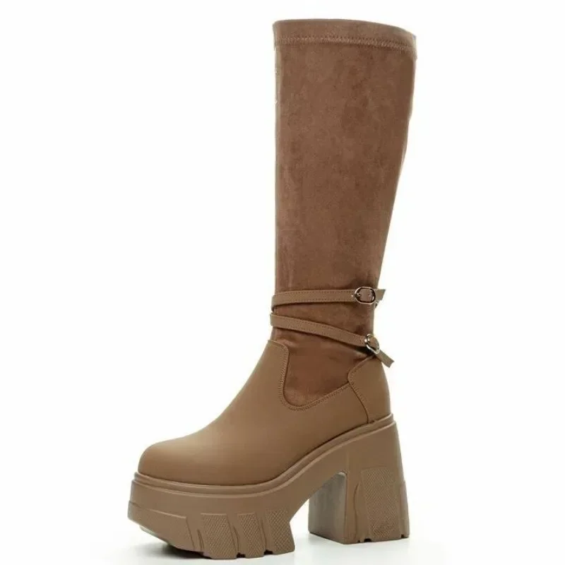 11CM Genuine Leather Spring Platform Wedge Knee High Autumn Women Boots British Boots Cloth Streth Fabric Leather Ankle Shoes
11CM Genuine Leather Spring Platform Wedge Knee High Autumn Women Boots British Boots Cloth Streth Fabric Leather Ankle Shoes